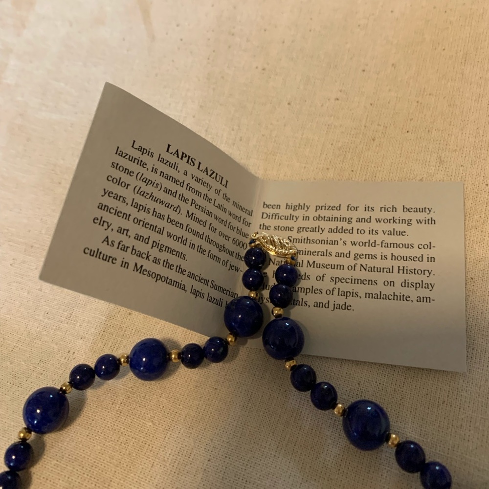 Smithsonian Institute Lapis Lazuli Necklace - Picture 3 of 3